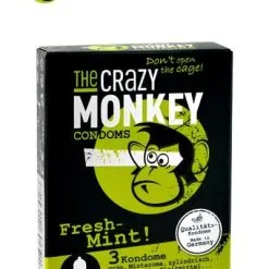 The Crazy Monkey 3 Préservatifs Lubrifié Pour Hommes Arôme Menthe Fraiche - Crazy Monkey