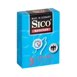 3 Préservatifs Retardateur D'éjaculation En Latex Lubrifié MARATHON - Sico