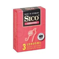 3 Préservatifs Extra Fins En Latex Lisse Lubrifié + Réservoir SENSITIVE - Sico