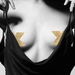 Bijoux De Seins érotique Auto Adhésif Croix En Or Brillante - Bijoux Indiscrets