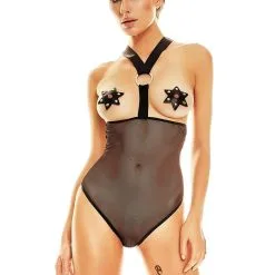 Body Seins Nus En Tulle Noire Bretelle Réglable Esterni - Anaïs Lingerie