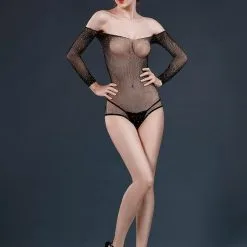 MoonLight Lingerie Body Sexy Taille Unique En Résille Noir Brillant Et Transparent N°9 - Moonlight