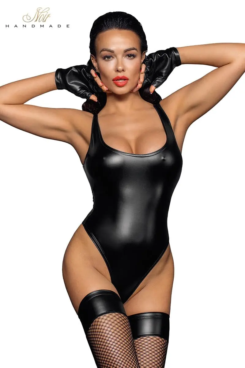 Body Finition String Sexy En Powerwetlook F244 - Noir Handmade 1 Body Finition String Sexy En Powerwetlook F244 - Noir Handmade