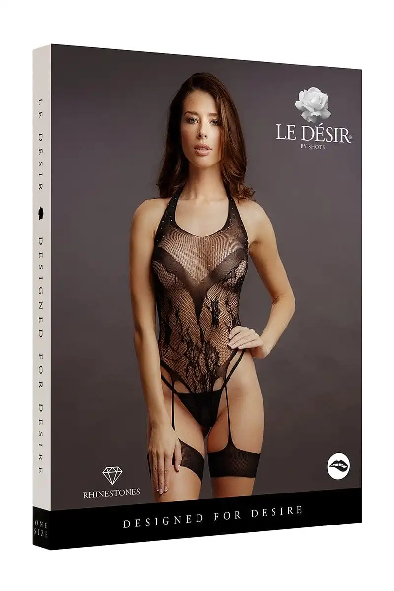 Le Desir Body Sexy String Fendu Sexy Pour Femme En Résille Et Strass - Le Désir 2 Le Desir Body Sexy String Fendu Sexy Pour Femme En Résille Et Strass - Le Désir – Image 2