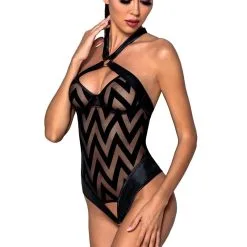 Passion Lingerie Body String Sexy Pour Femme En Simili Cuir Souple Hima - Passion