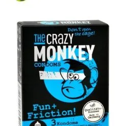 The Crazy Monkey Boîte De 3 Préservatifs En Laxtex Lubrifié Fun & Friction - Crazy Monkey