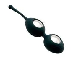 Boules De Geisha En Silicone Noir 10.5cm Insérables + Pochette - Fifty Shades Of Grey