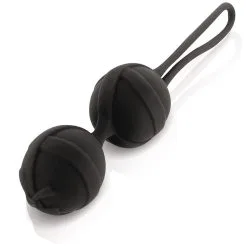 Boules De Geisha En Silicone Ultra-doux Noir 13cm X 4cm - Secret Intime