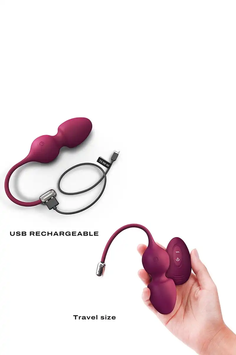 Boules De Kegel Connectées Bordeaux Love Balls Pour Couple - Dorcel 3 Boules De Kegel Connectées Bordeaux Love Balls Pour Couple - Dorcel – Image 3