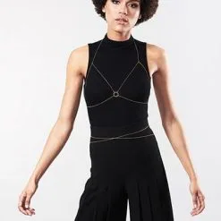 Chaine De Poitrine Dorée En Forme De Soutien-gorge Sexy - Bijoux Indiscrets