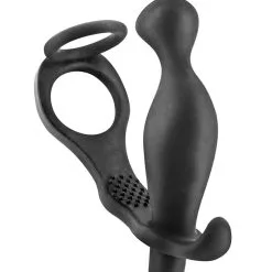 Cockring Et Stimulateur De Prostate 10 Modes Vibrant à Piles - Blue Junker