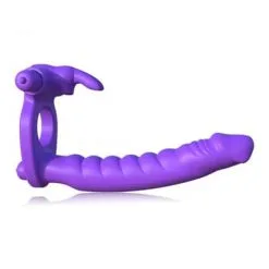 Cockring Rabbit Avec Gode Double Pénétration 16,5cm Insérables - Pipedream