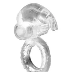 Cockring Rabbit Extensible Vibrant + Stimulateur Clitoridien 2,5cm - Glamy