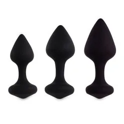 Coffret 3 Plugs Anal étanche Unisexe Taille Progressive Bibi Noir - Feelztoys