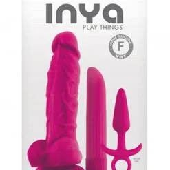 NS Novelties Coffret 3 Sextoys Gode + Plug Anal + Vibromasseur Play Things Rose - Inya 9 NS Novelties Coffret 3 Sextoys Gode + Plug Anal + Vibromasseur Play Things Rose - Inya -LINGERIES Soldes coffret 3 sextoys play things rose only love 34194430460084