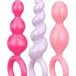 Coffret Coquin De 3 Plug Anal En Silicone Pour Débutant(e) Colorés Booty Call - Satisfyer