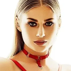 Collier Rouge Ras Du Cou Ajustable Avec Large Anneau Ignite - Anaïs Lingerie