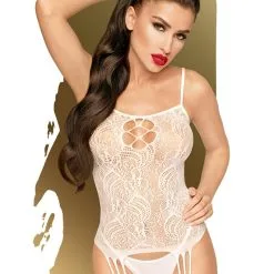 Combinaison Body Jarretelles Et Bas En Dentelle Eye Of The Storm - Penthouse