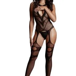 Le Desir Combinaison En Résille à Jarretelles Entre-jambes Ouverte TU - Le Désir -LINGERIES Soldes combinaison en resille a jarretelles entre jambes ouverte tu le desir only love 34993870012596