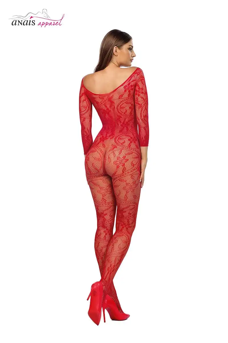 Combinaison Entière En Résille Rouge à Motif Très Sexy Mirabella - Anaïs 2 Combinaison Entière En Résille Rouge à Motif Très Sexy Mirabella - Anaïs – Image 2