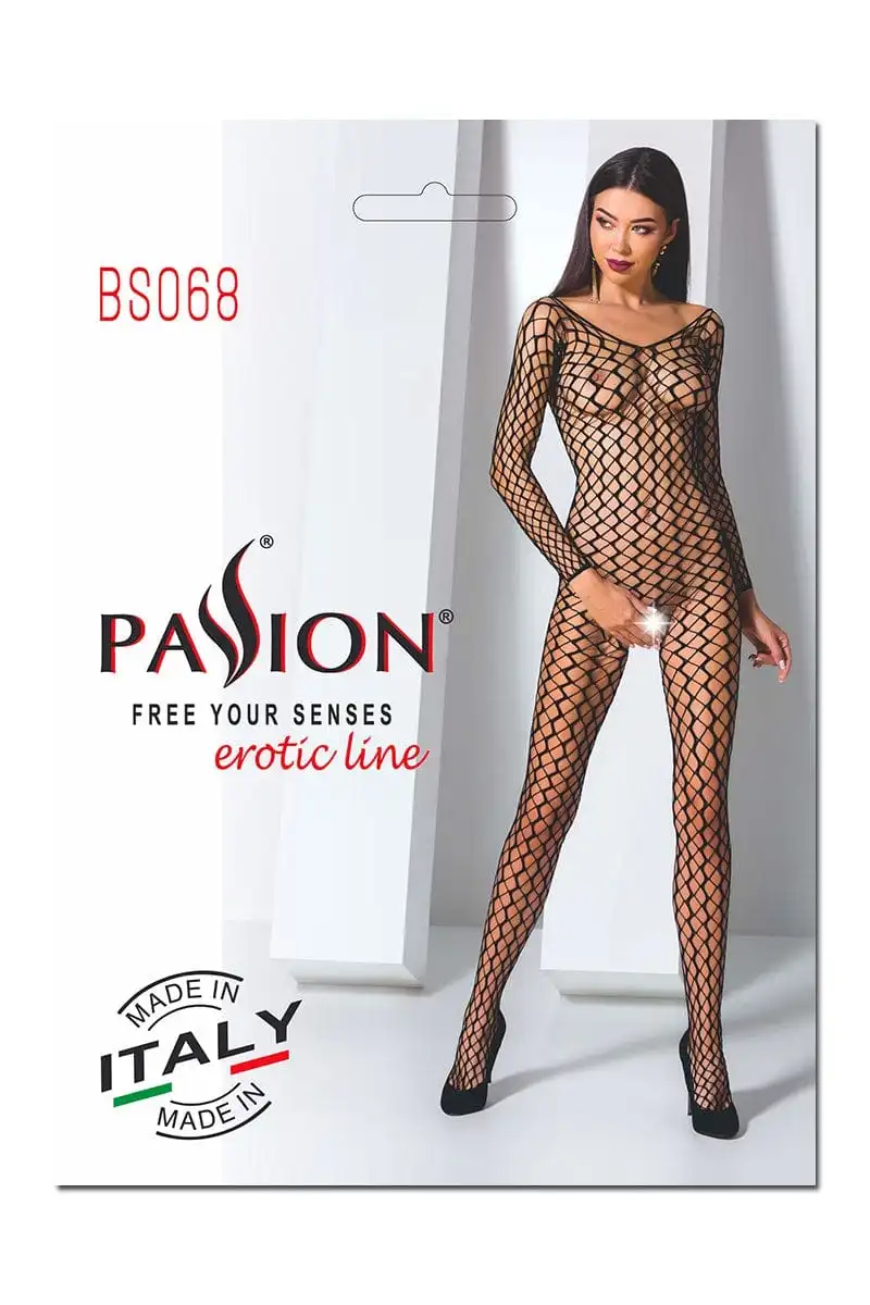 Passion Bodystockings Combinaison Filet Sexy Ouverte Manches Longues En Maille BS068 - Passion 2 Passion Bodystockings Combinaison Filet Sexy Ouverte Manches Longues En Maille BS068 - Passion – Image 2