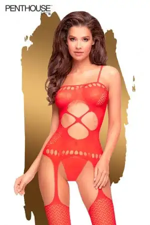 Combinaison Sexy Porte-jarretelles Hot Nightfall Rouge - Penthouse 1 Combinaison Sexy Porte-jarretelles Hot Nightfall Rouge - Penthouse
