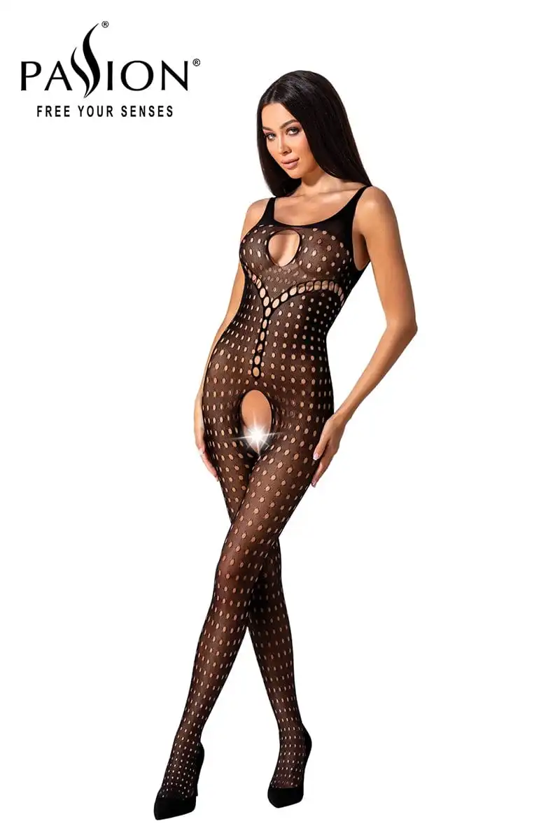 Passion Bodystockings Combinaison Noire Avec Fente Ouverte En Résille Noire BS078 TU - Passion 1 Passion Bodystockings Combinaison Noire Avec Fente Ouverte En Résille Noire BS078 TU - Passion