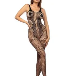 Combinaison Résille Femme à Larges Mailles Bianca Noir - Anaïs