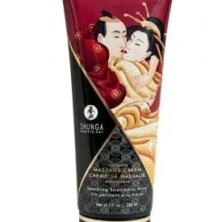 Crème De Massage Comestible Délectable Vin Pétillant à La Fraise 200 Ml - Shunga