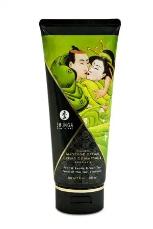 Crème De Massage Comestible Poire Et Thé Vert Exotique 200 Ml - Shunga 1 Crème De Massage Comestible Poire Et Thé Vert Exotique 200 Ml - Shunga