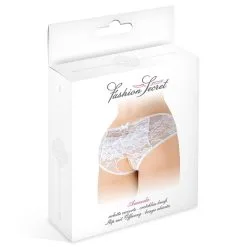 Culotte Ouverte Blanche Amanda Finition Dentelle - Fashion Secret 5 Culotte Ouverte Blanche Amanda Finition Dentelle - Fashion Secret -LINGERIES Soldes culotte ouverte blanche amanda finition dentelle fashion secret only love 49170301714779