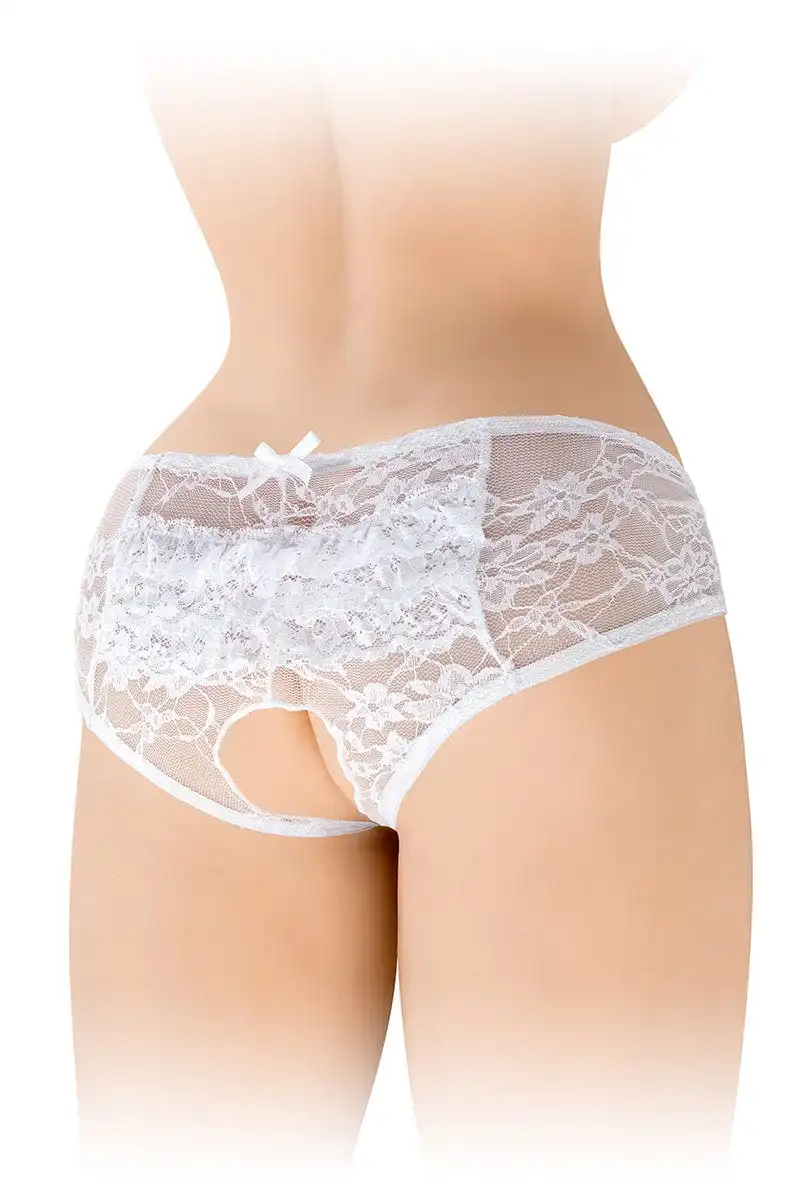 Culotte Ouverte Blanche Amanda Finition Dentelle - Fashion Secret 2 Culotte Ouverte Blanche Amanda Finition Dentelle - Fashion Secret – Image 2