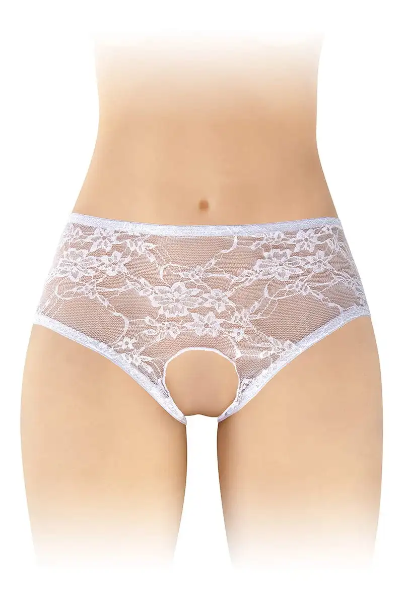 Culotte Ouverte Blanche Amanda Finition Dentelle - Fashion Secret 1 Culotte Ouverte Blanche Amanda Finition Dentelle - Fashion Secret