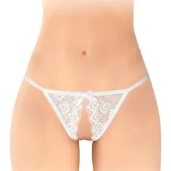 Culotte Ouverte Blanche Zoé Dentelle Taille Unique - Fashion Secret