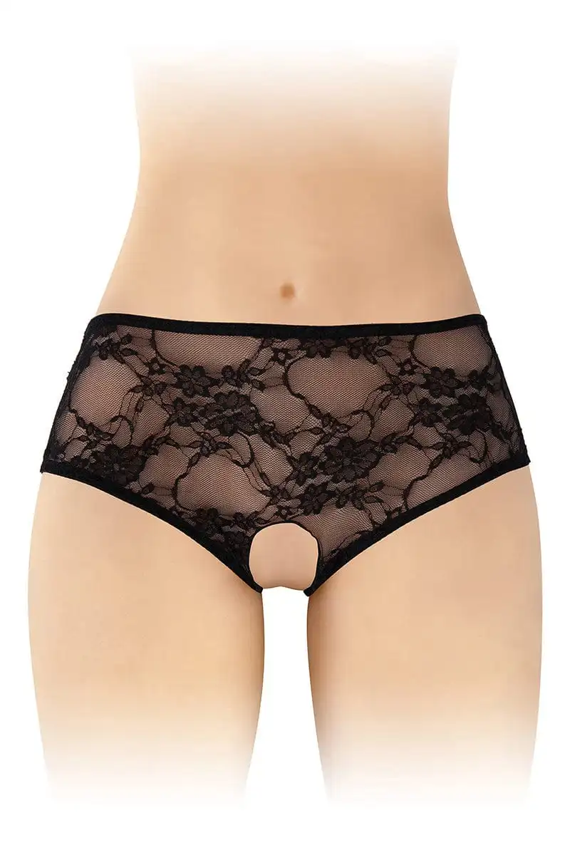 Culotte Ouverte Noire Amanda Finition Dentelle Taille Unique - Fashion Secret 1 Culotte Ouverte Noire Amanda Finition Dentelle Taille Unique - Fashion Secret