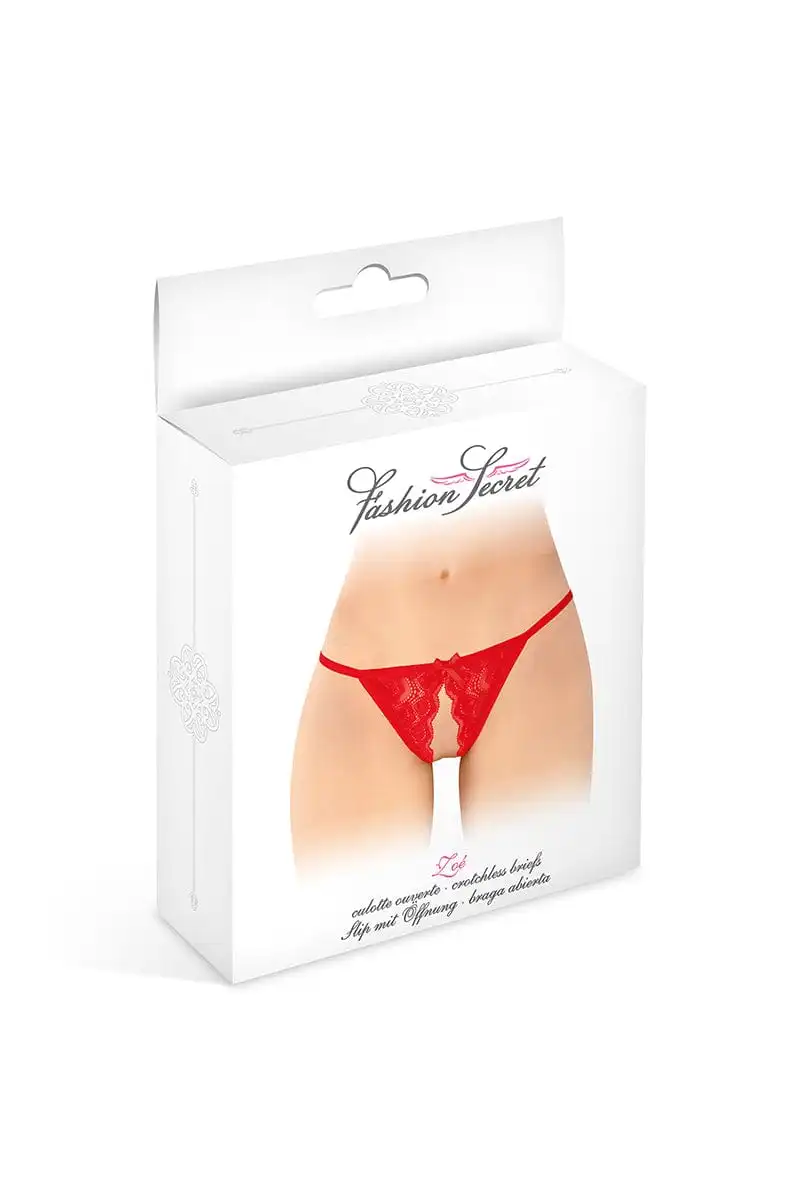 Culotte Sexy Ouverte Rouge Zoé Taille Unique - Fashion Secret 3 Culotte Sexy Ouverte Rouge Zoé Taille Unique - Fashion Secret – Image 3