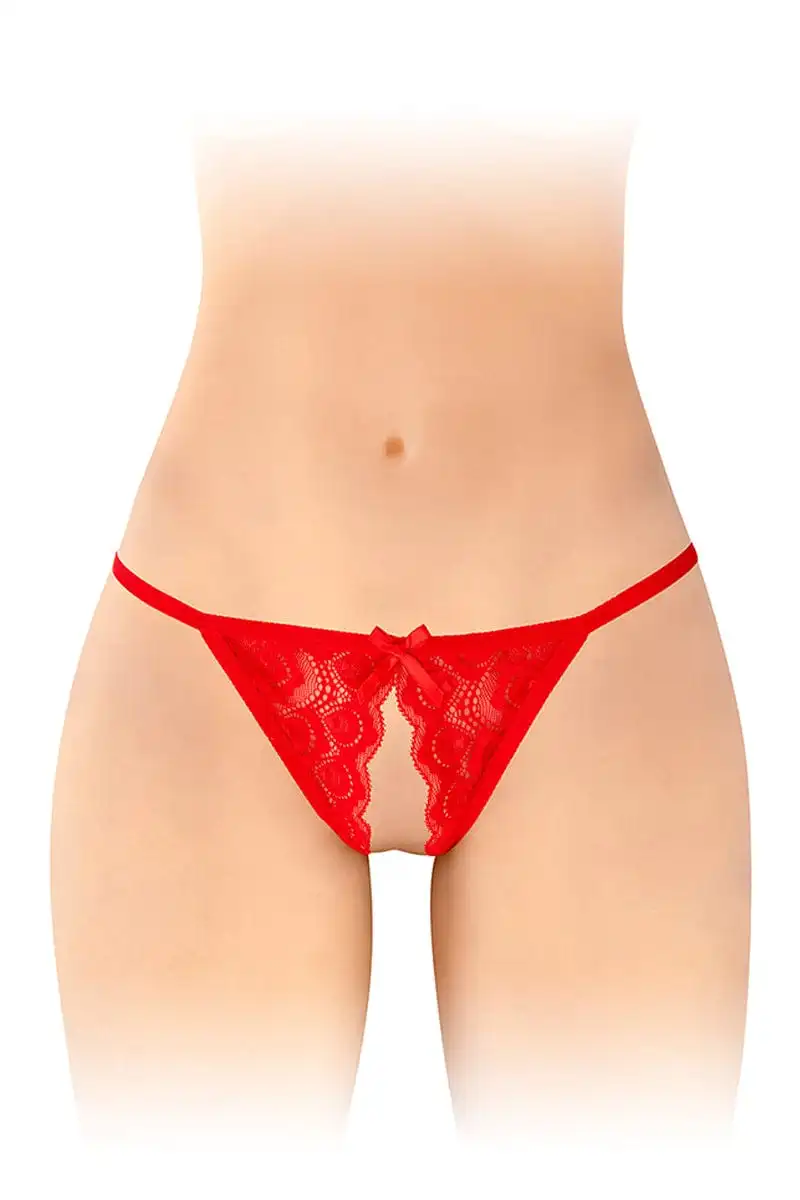 Culotte Sexy Ouverte Rouge Zoé Taille Unique - Fashion Secret 1 Culotte Sexy Ouverte Rouge Zoé Taille Unique - Fashion Secret