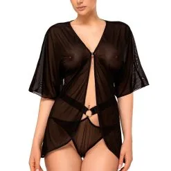 Déshabillé Sexy Pour Femme à Manche Courte En Tulle Velo - Anaïs 6 Déshabillé Sexy Pour Femme à Manche Courte En Tulle Velo - Anaïs -LINGERIES Soldes deshabille en tulle velo anais only love 34099887112372