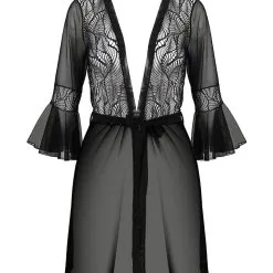 Passion Lingerie Deshabillé D'intérieur Sensuel En Dentelle Et Tulle Leafa - Passion ECO -LINGERIES Soldes deshabille leafa passion eco collection only love 34099327434932