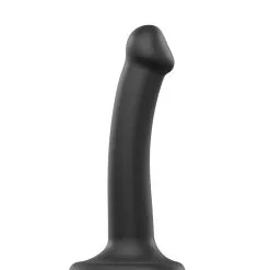 Dildo Ventouse Flexible Dual-density Noir Taille S 17cm - Strap-On-Me