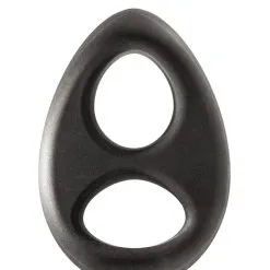 Double Anneau De Pénis Ovale En Silicone Extensible 6,5cm - Blue Junker