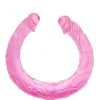Double Dong Flexible Rose Translucide Double Pénétration 45 Cm - Baile
