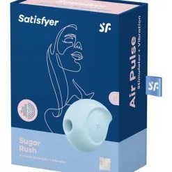 Double Stimulateur Clitoridien En Silicone Sugar Rush Bleu - Satisfyer -LINGERIES Soldes double stimulateur clitoridien en silicone sugar rush bleu satisfyer only love 34888400240820