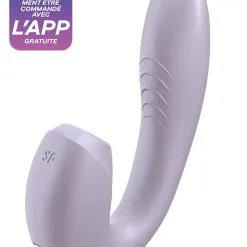 Double Stimulateur Connecté Féminin En Silicone Sunray Lilas - Satisfyer