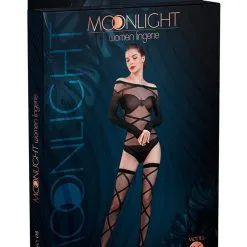 MoonLight Lingerie Ensemble Body érotique Extensible à Manche Longue En Résille N°6 - Moonlight -LINGERIES Soldes ensemble body erotique extensible a manche longue en resille n 6 moonlight only love 34989923696820