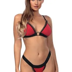 Ensemble De Lingerie Soutien Gorge Et String Rouge Christine - Anaïs
