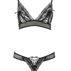 Passion Lingerie Ensemble De Lingerie érotique 2 Pièces En Dentelles Et Tulles Noires Erza - Passion -LINGERIES Soldes ensemble de lingerie erotique 2 pieces en dentelles et tulles noires erza passion only love 35038110351540