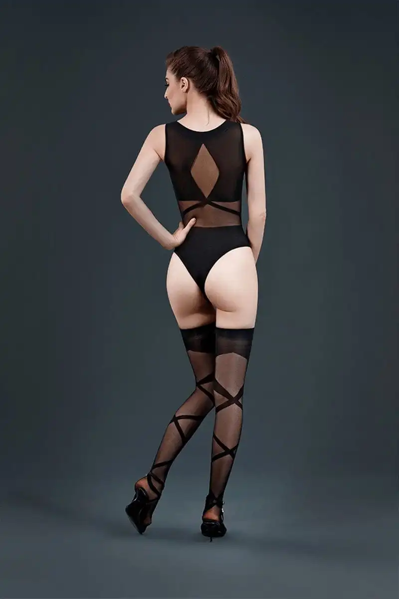 MoonLight Lingerie Ensemble Résille Motif Géométrie N°16 Taille Unique - Moonlight 2 MoonLight Lingerie Ensemble Résille Motif Géométrie N°16 Taille Unique - Moonlight – Image 2