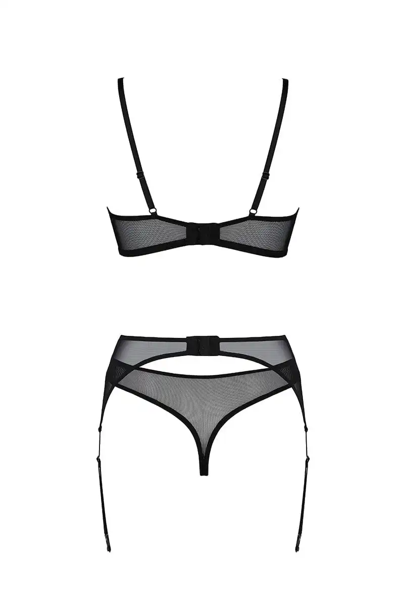 Passion Lingerie Ensemble Sexy 3 Pièces à Jarretelles Selaginella - Passion ECO Collection 4 Passion Lingerie Ensemble Sexy 3 Pièces à Jarretelles Selaginella - Passion ECO Collection – Image 4