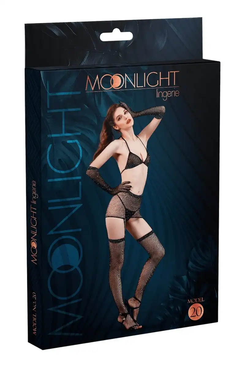 MoonLight Lingerie Ensemble Sexy Pour Femme Résille Et Strass N°20 Taille Unique - Moonlight 2 MoonLight Lingerie Ensemble Sexy Pour Femme Résille Et Strass N°20 Taille Unique - Moonlight – Image 2